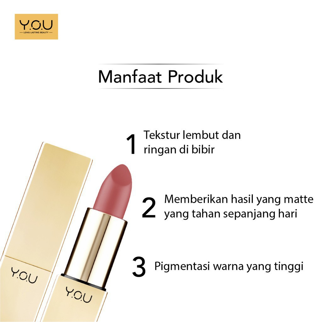 (Hàng Mới Về) Son Lì Y.O.U Lên Màu Chuẩn Đẹp Thiết Kế Vỏ Son Cổ Điển | BigBuy360 - bigbuy360.vn