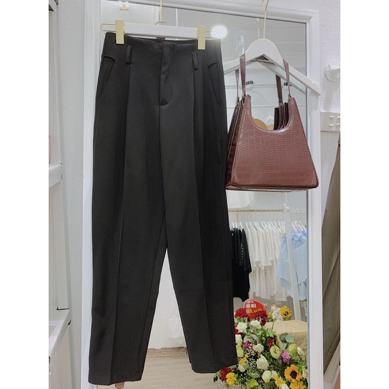 Quần vải baggy kèm đai