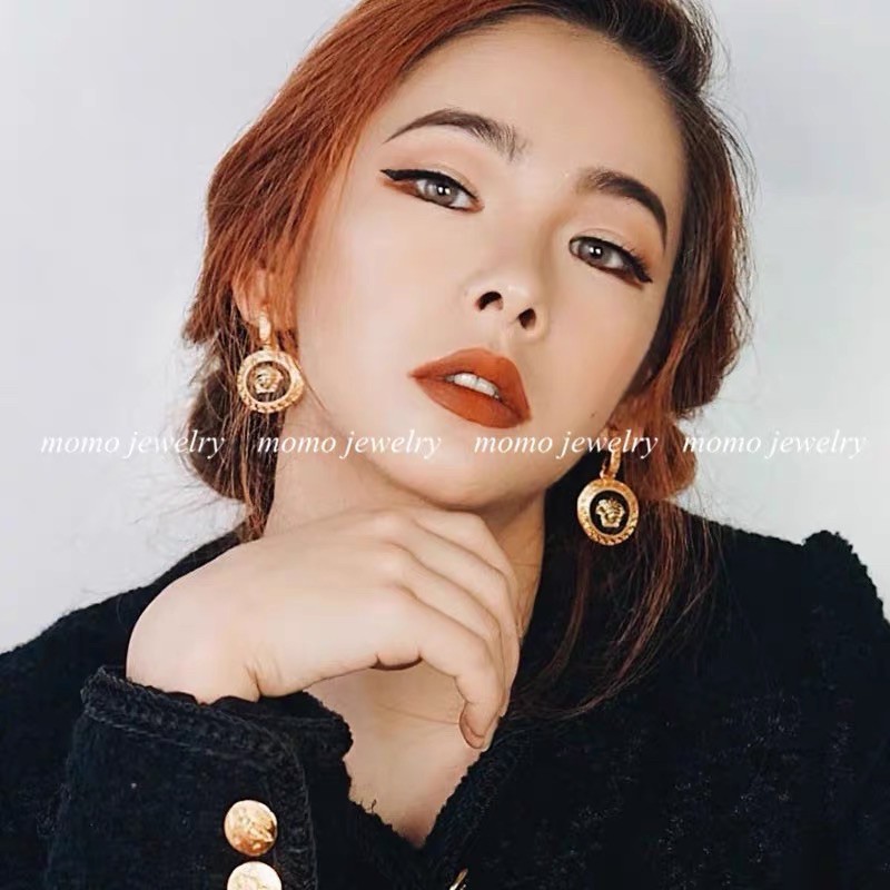Bông Tai Tròn Tông Màu Vàng Đen, Sang Trọng Cá Tính