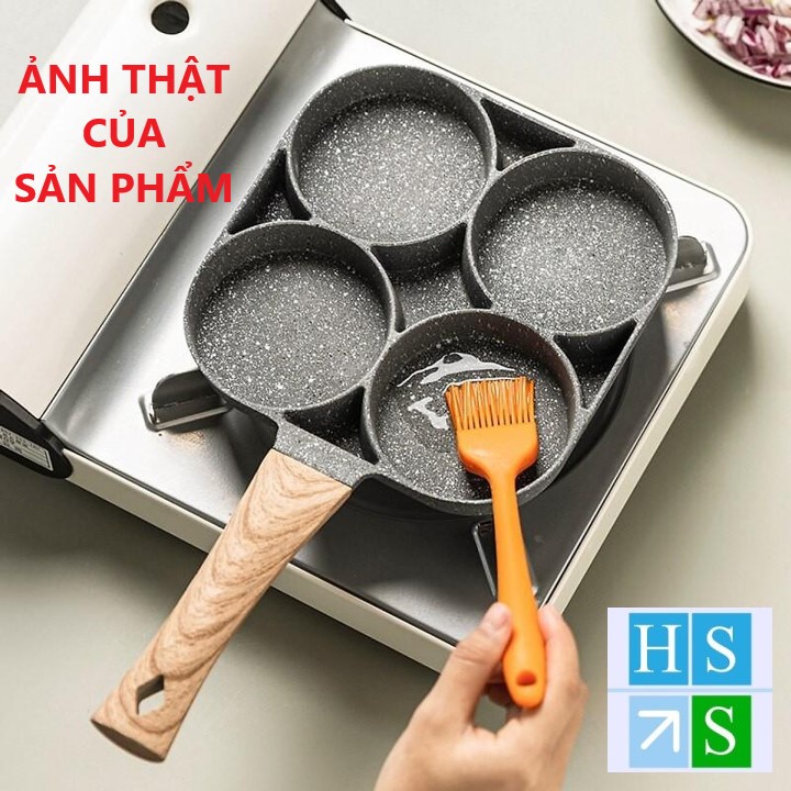 Chảo 4 ngăn chiên rán trứng làm bánh chống dính dùng được mọi loại bếp - HS Shop Thủ Đức