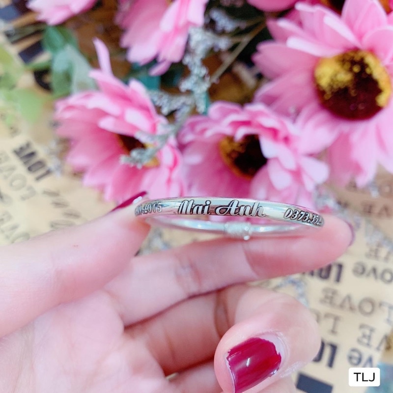 VÒNG DẺO KHẮC TÊN CHO BÉ CHUẨN BẠC TA NGUYÊN CHẤT