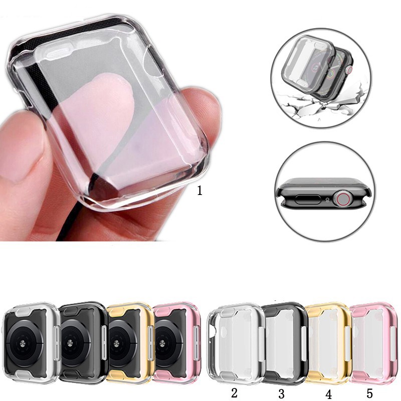 Vỏ bảo vệ TPU mềm siêu mỏng chống thấm nước trọn gói cho For Apple Watch Series 1 2 3 4 5 6 SE 38mm 40mm 42mm 44mm Series 7 41mm 45mm