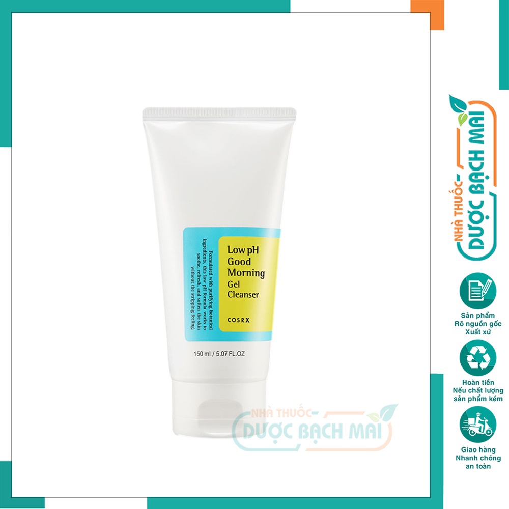 Sữa rửa mặt Cosrx dịu nhẹ tạo bọt giảm mụn cho da mụn low pH good morning gel cleanser chiết xuất từ dầu cây Tràm Trà
