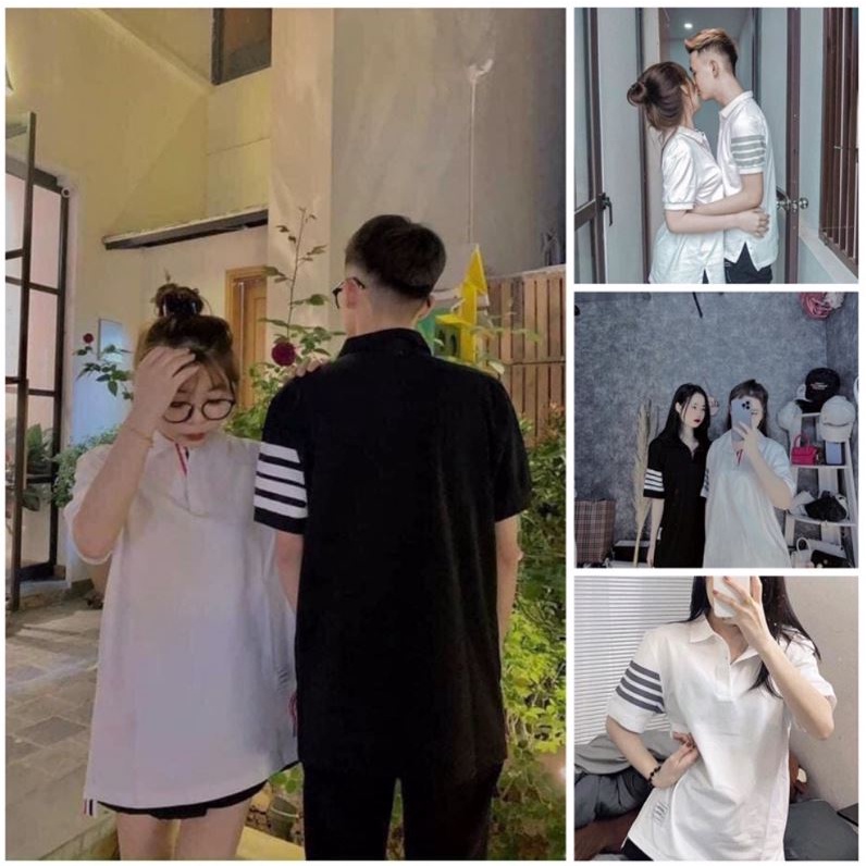 Áo Polo Nam Nữ Unisex Tay Lỡ Form Rộng 4 Sọc Say