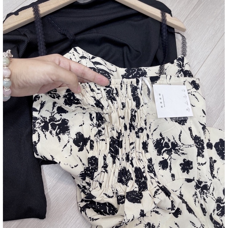 [ 𝐅𝐑𝐄𝐄 𝐒𝐇𝐈𝐏 ]   VÁY 2 DÂY REN HOA DÁNG DÀI KÈM CADIGAN SIÊU HÓT