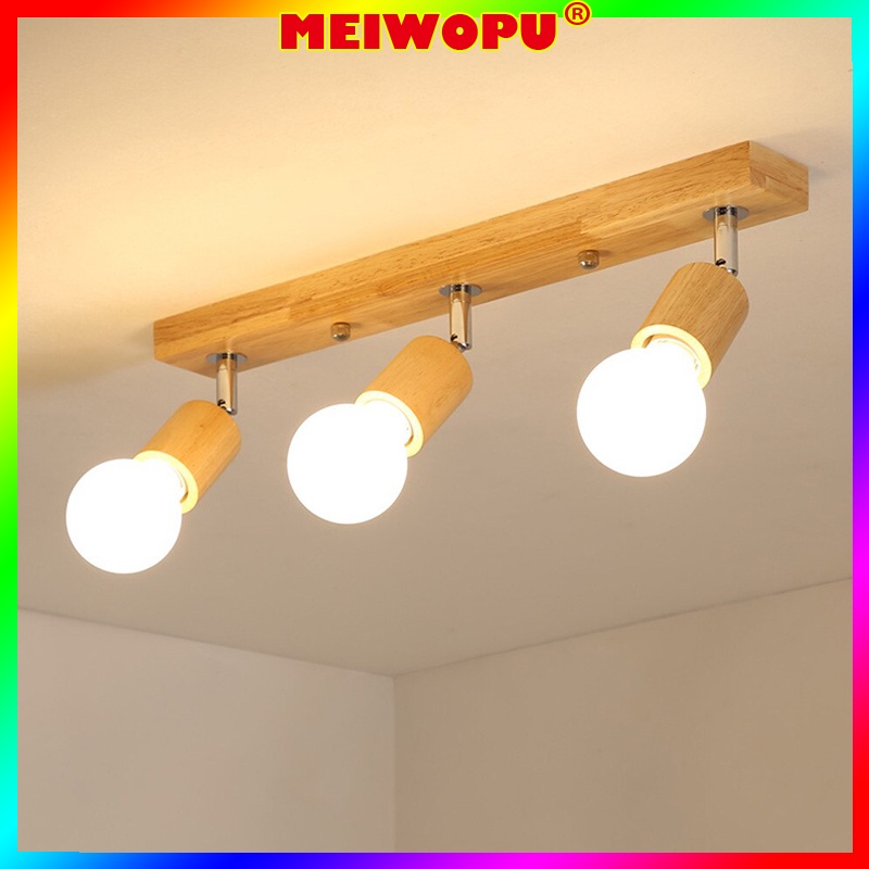 Retail and Wholesale Nordic Wood Ceiling Light Solid Wooden Track Lighting Pendant Lamp Modern Metal LED Bedroom Living Dining Room Decor TV Background Chandelier Spotlight