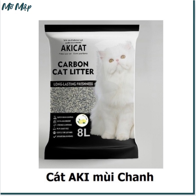 Cát vệ sinh AKICAT cho mèo - có hạt khử mùi màu đen - MỜ MẬP PETSHOP - bao 8L