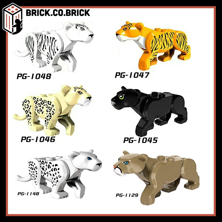 Mô hình Báo Đốm Đồ Chơi Lắp ráp Động Vật Rừng Xanh Minifigure Animal Báo Hổ PG1048