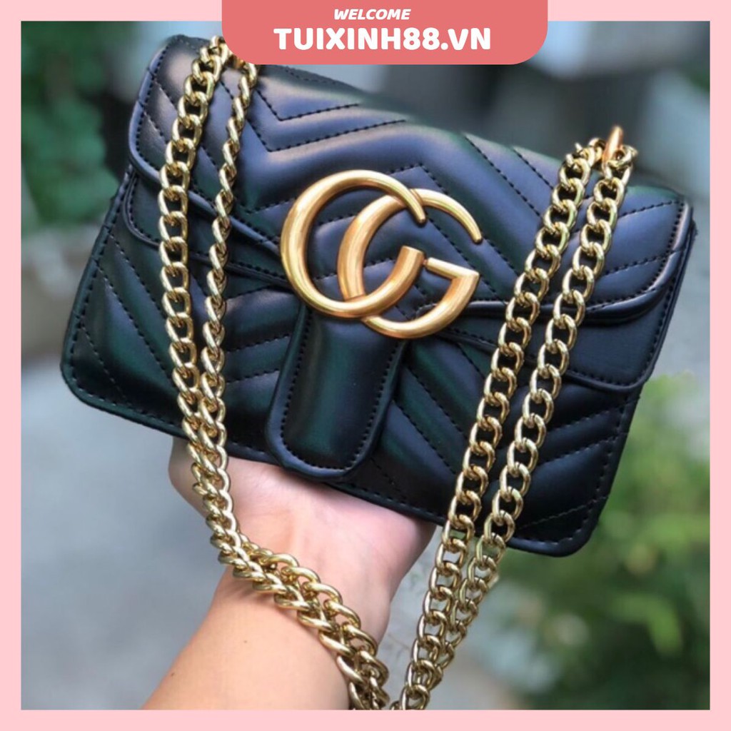 [Mã FAMAYWA2 giảm 10K đơn từ 50K] Túi xách nữ khoá chữ GG thời trang Hàn Quốc đẹp đeo chéo giá rẻ cao cấp