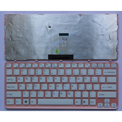 Bàn Phím Laptop Sony Vaio E14 SVE14 SVE141 SVE 14 series Màu hồng có Khung loại 1 ốc cáp thẳng- Hàng Mói 100%