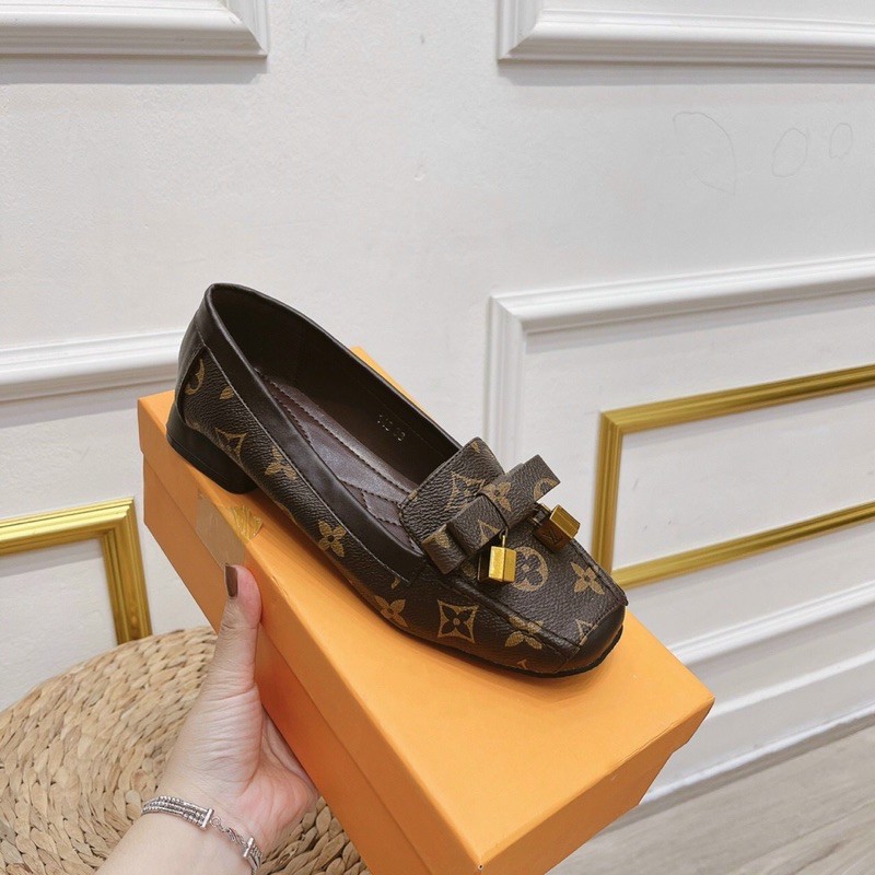 Giày slipon moka L v nơ chuông 3p các mẫu fullbox