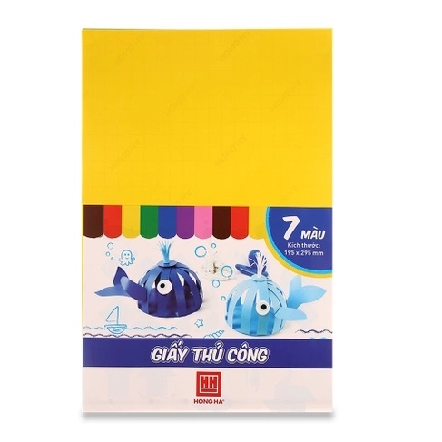 Giấy thủ công 7 màu Hồng Hà dùng cho học sinh cấp 1