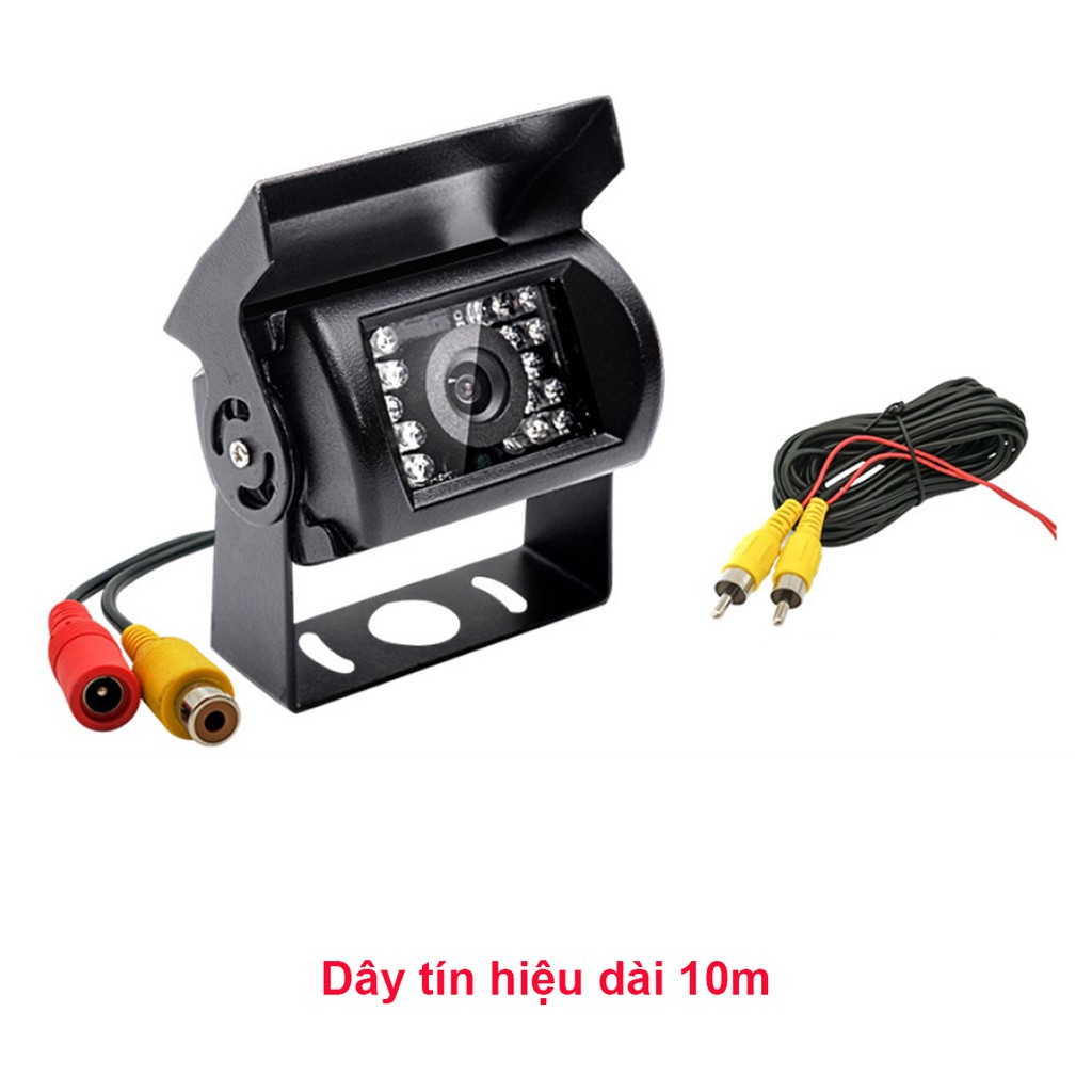 Bộ màn hình và camera lùi hồng ngoại, dành cho xe tải, màn LCD, mắt camera hồng ngoại, 18 bóng hồng ngoại