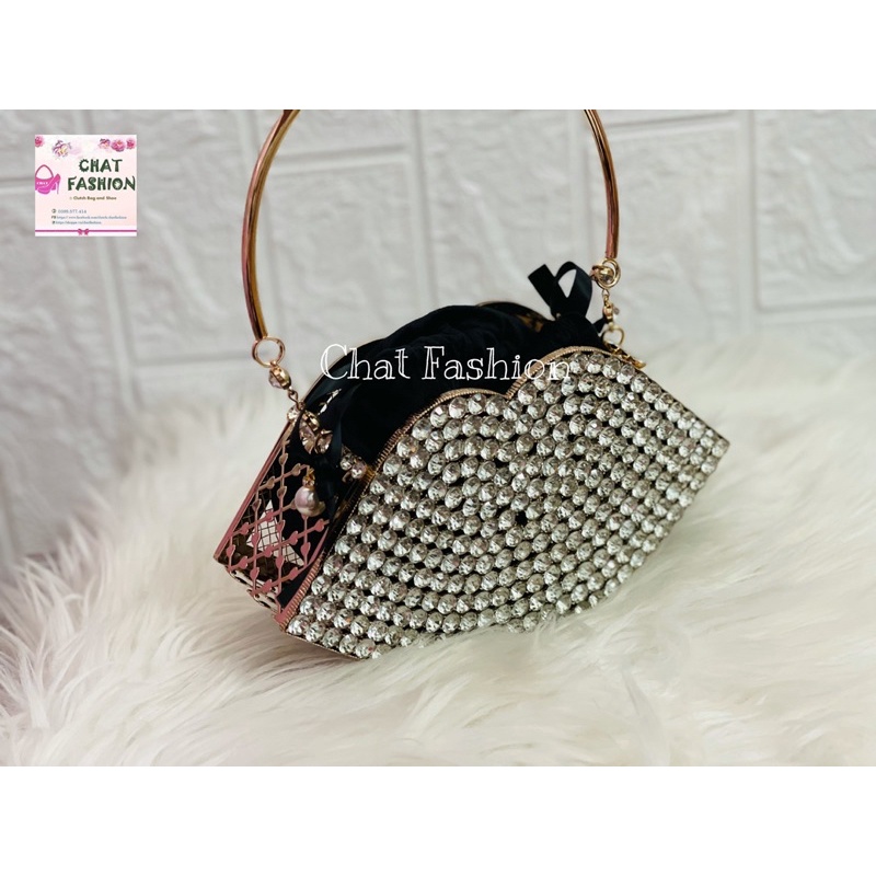 Ví clutch nữ dự tiệc cao cấp hình môi quyến rũ