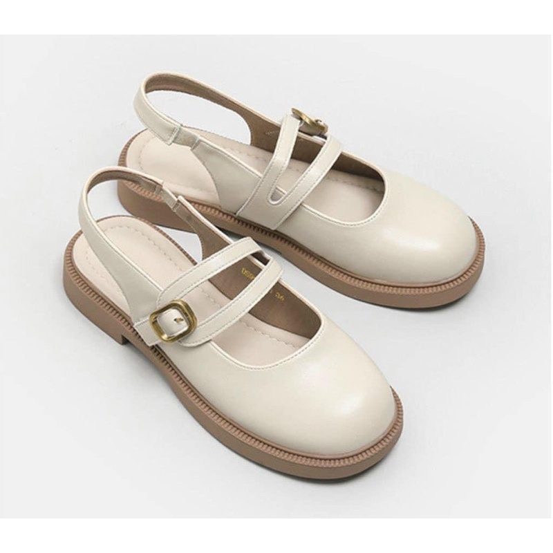 GIÀY BÚP BÊ LOTIA HỞ GÓT ĐẾ BẰNG