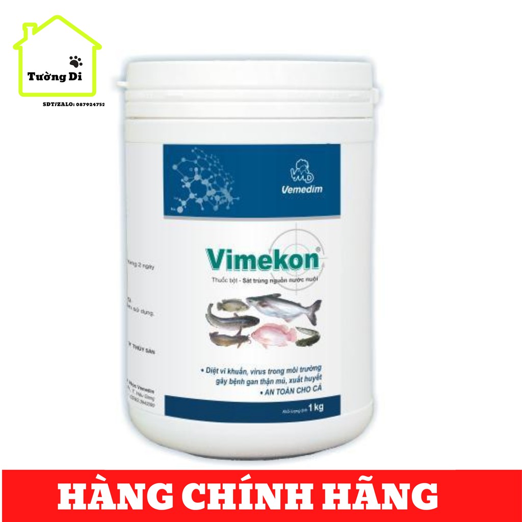 VIMEKON - Sát trùng nguồn nước nuôi thủy sản (LON 1 KÍ) - HÀNG CHÍNH HÃNG