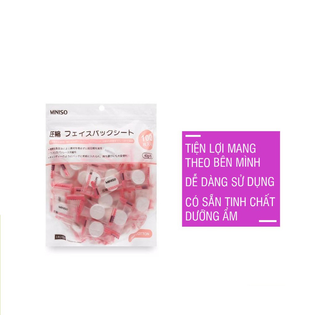 Mặt nạ viên nén giấy Miniso Nhật Bản (1 viên) | BigBuy360 - bigbuy360.vn