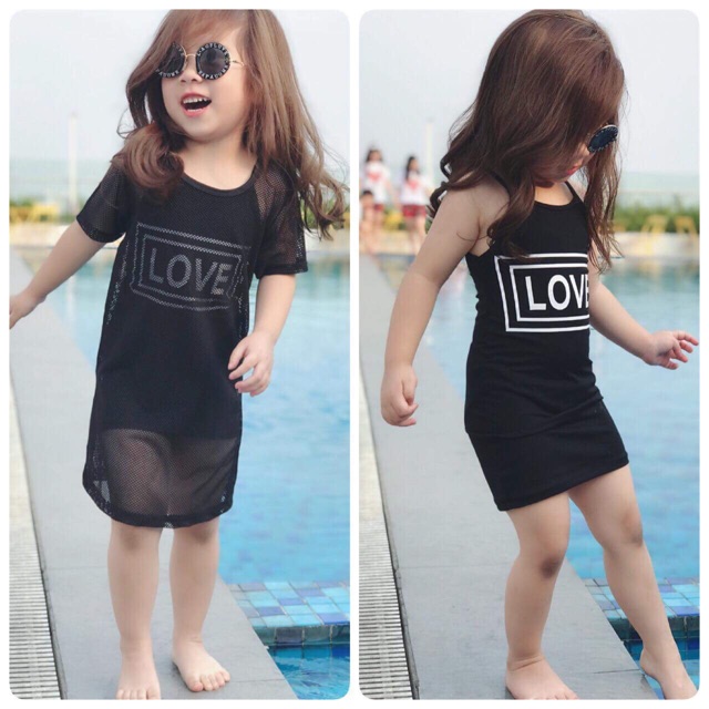 Set váy lưới bé gái