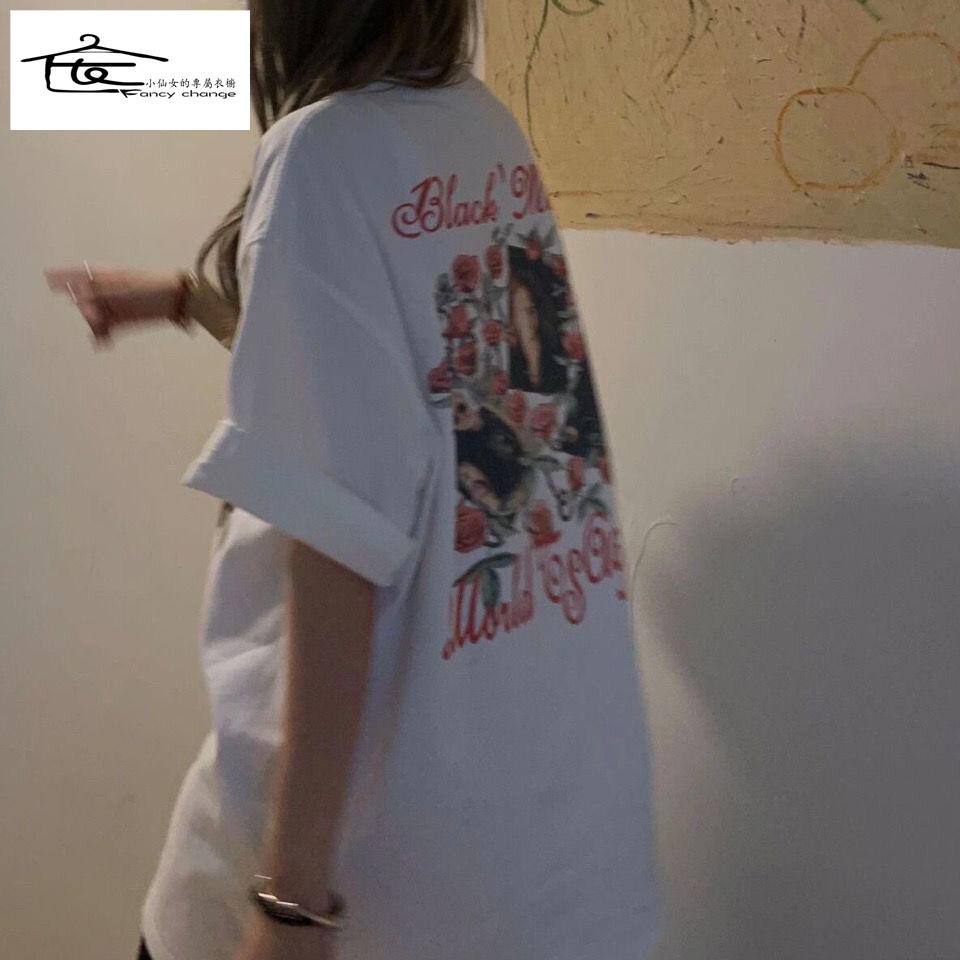 Áo Thun Trắng Tay Ngắn Dáng Rộng Thời Trang Mùa Hè Dành Cho Nữ