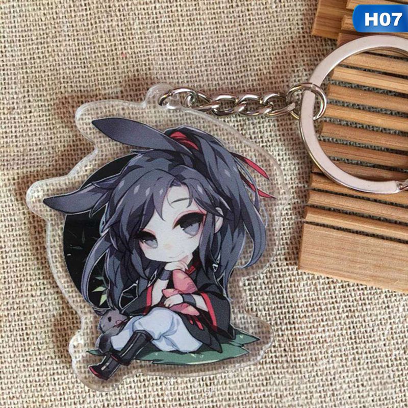 flowersqueen Móc chìa khóa hai mặt họa tiết Trung Hoa độc đáo
