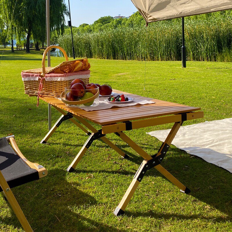 Bàn Gỗ Gấp Gọn Dã Ngoại Cắm Trại Mountainhiker Tải Trọng 39kg Kích Thước 120cm x 60cm x 43cm Kèm Túi Đựng