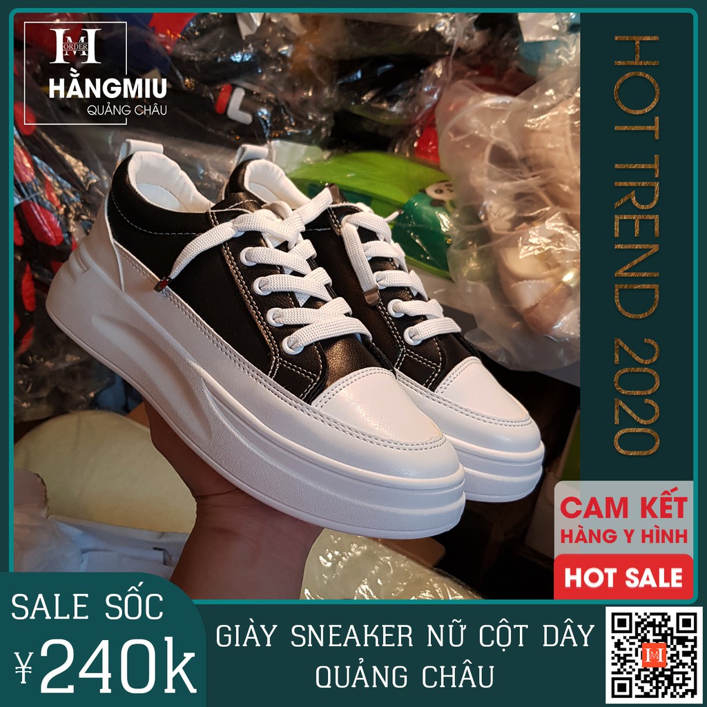 Giày Sneaker Thể Thao, Giày Nữ Buộc Dây Quảng Châu Cao Cấp Hot Trend 2022