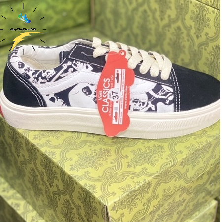 Vans đầu lâu,giày thể thao nam nữ vans old skool đầu nâu ful box