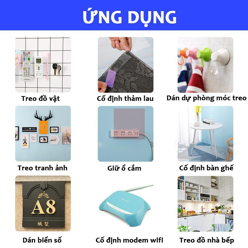 Băng keo 2 mặt siêu dính Acrylic keo dán tường băng keo dán tranh trang trí Đồ gia dụng băng dính tường decor nhà CBK