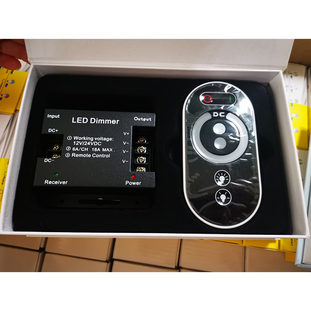 Dimmer, dimmer 12V, dimmer 24V, chiết áp điều chỉnh điện áp bằng Remote một màu
