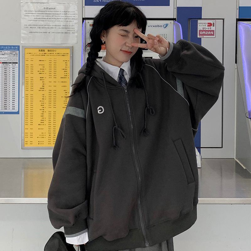 (sẵn lông chuột L) áo khoác lót nỉ bông Ulzzang dày dặn kèm hình thật | BigBuy360 - bigbuy360.vn