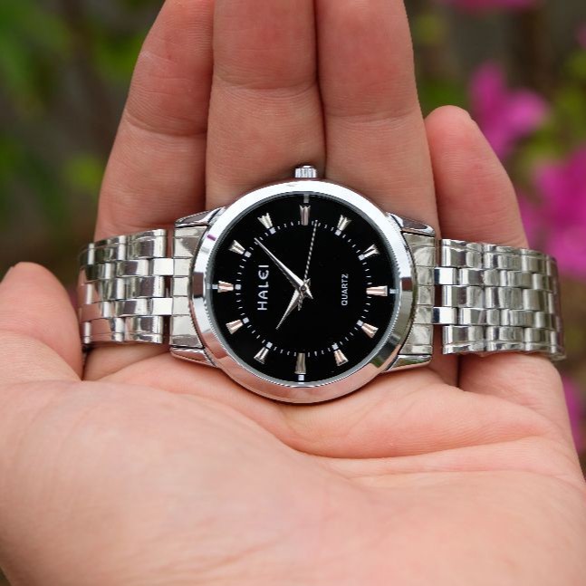 Đồng hồ nam HALEI dây da kim loại