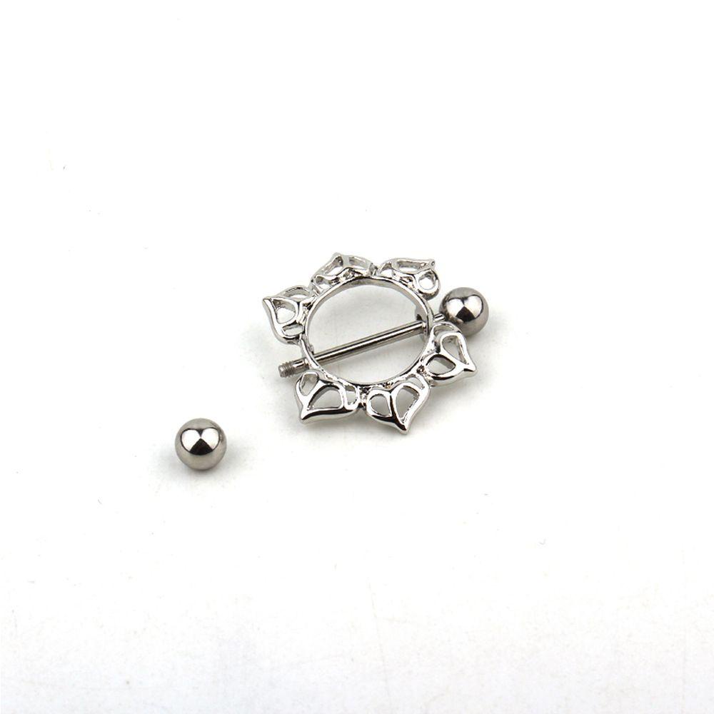 1 Cặp Khuyên Nhũ Hoa Bằng Thép Phẫu Thuật Hình Trái Tim