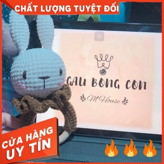 Lục lạc thỏ- đồ chơi an toàn cho bé - gấu bông bằng len