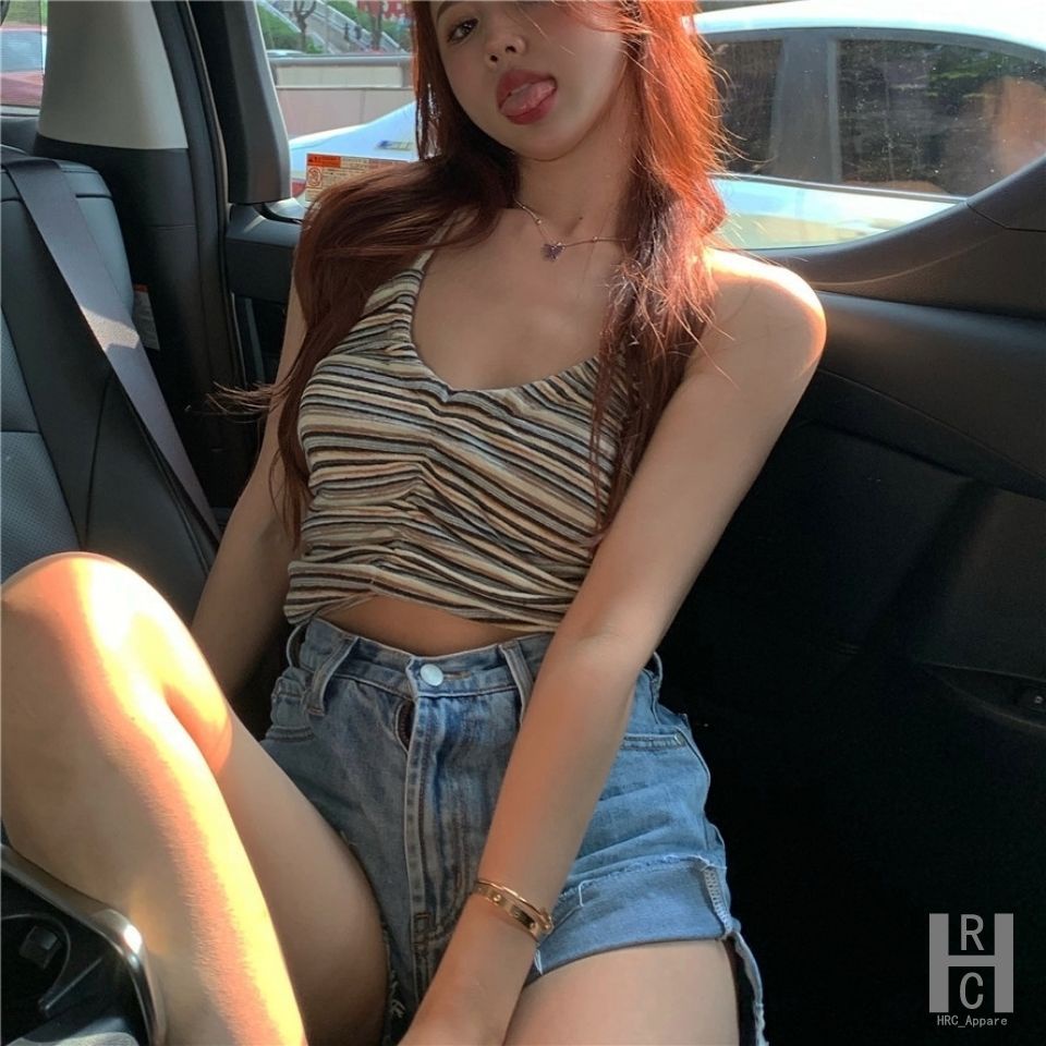 💗✨Áo Lửng Hai Dây Họa Tiết Kẻ Sọc Thời Trang Mùa Hè Quyến Rũ Cho Nữ✨✨✨ | BigBuy360 - bigbuy360.vn