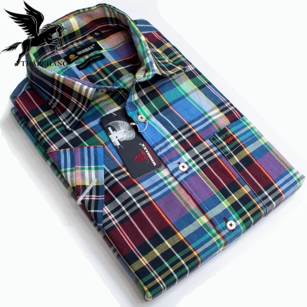 [Mã FAMAYMA2 giảm 10K đơn 50K] áo sơ mi nam ngắn tay sọc caro bao đẹp vải cotton mát form thoải mái Thái Khang | BigBuy360 - bigbuy360.vn