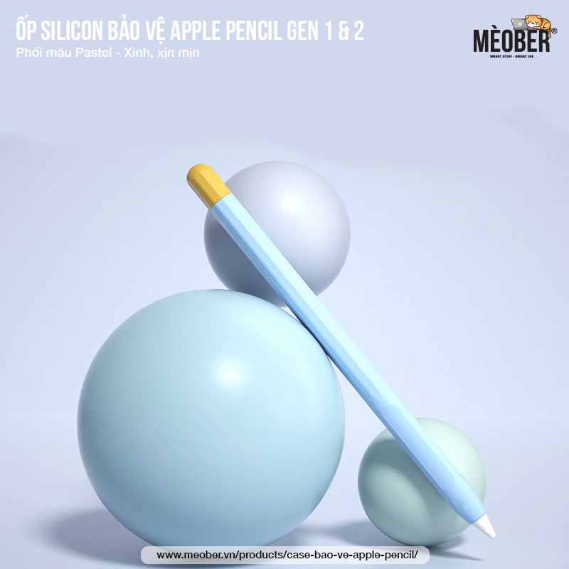 Case bảo vệ Apple Pencil thế hệ 1 và 2, chất liệu silicon cao cấp, ốp cover Apple Pencil Pastel (6 màu)