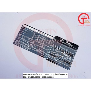 BỘ TEM THÔNG SỐ DÁN CHO XE CLICK THÁI