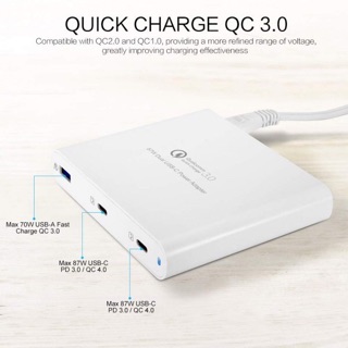 Củ Sạc Mabook Pro, iPad Pro, iPhone 12, Note 10+HYPERJUICE HJ-PD87 100W (02 PD 3.0/QC 4.0 & 01 USB-A QC 3.0)