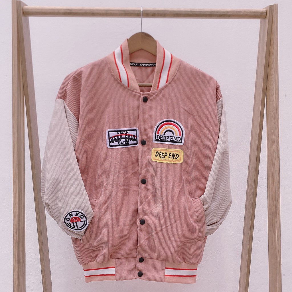 Áo Bomber [ Zcrush ] Áo khoác nhung tăm cúc bấm nam nữ phong cách cá tính năng động