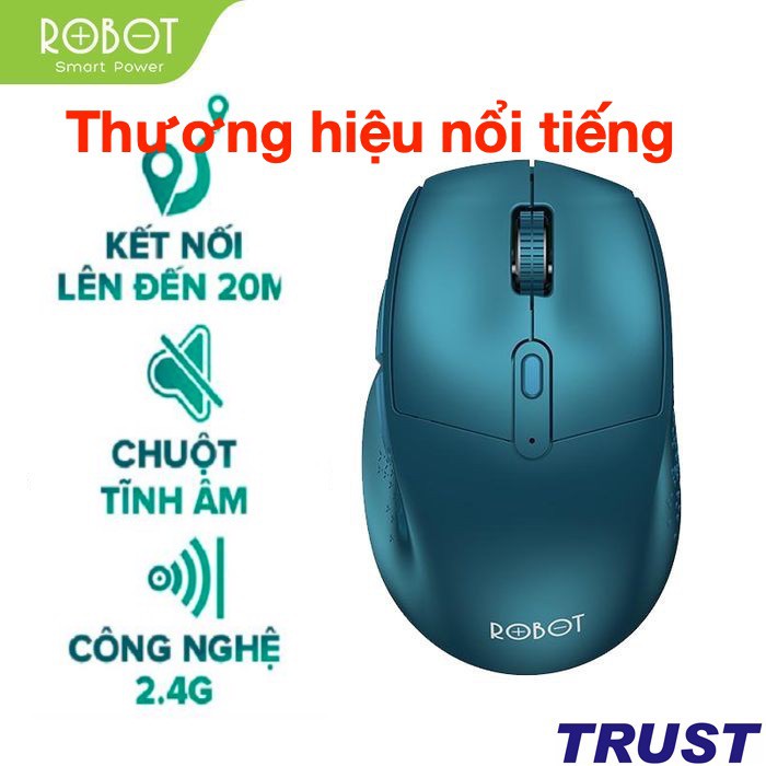 [Kèm Pin] Chuột Không Dây ROBOT M320 2.4GHz chuột tỉnh âm click không nghe tiếng khoảng cách tín hiệu 20m -Chính Hãng