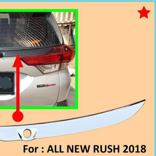 Phụ Kiện Trang Trí Cốp Xe Hơi Toyota Rush / All New Terios 2018-21 Crom
