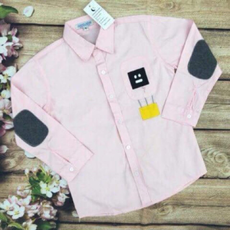 SƠMI DÀI TAY BÉ TRAI IN HÌNH MẶT CƯỜI.AO04