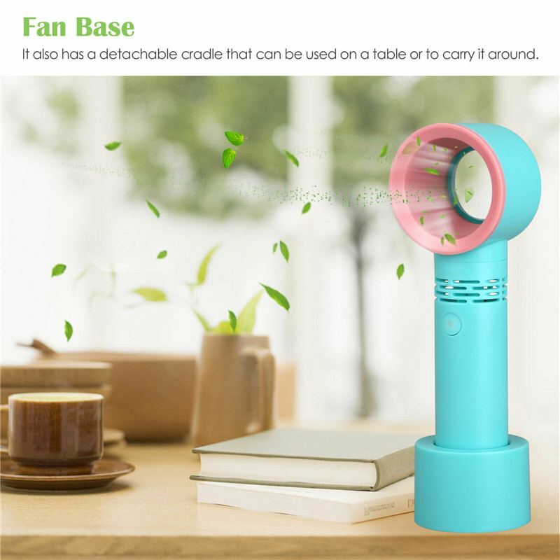 Quạt Mini Không Cánh Sạc Usb Có Đèn Led