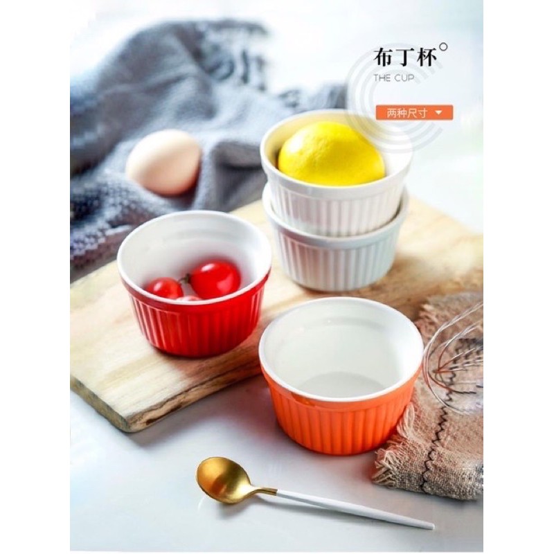 Cốc sứ ramekin 150ml /khuôn sứ bánh flan 9cm / hũ sứ caramen size to