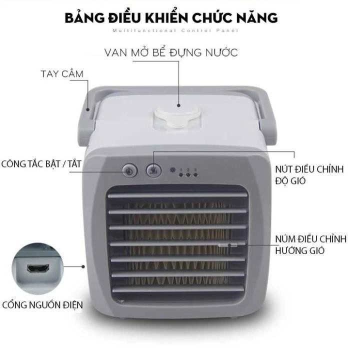 Quạt đá điều hòa mini - Quạt làm mát bằng hơi nước đẹp, tiện dụng