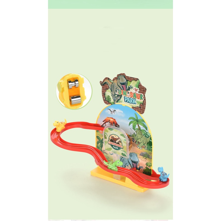 bộ đồ chơi cầu trượt công viên khủng long dành cho bé nhạc nhẹ nhiều màu sắc