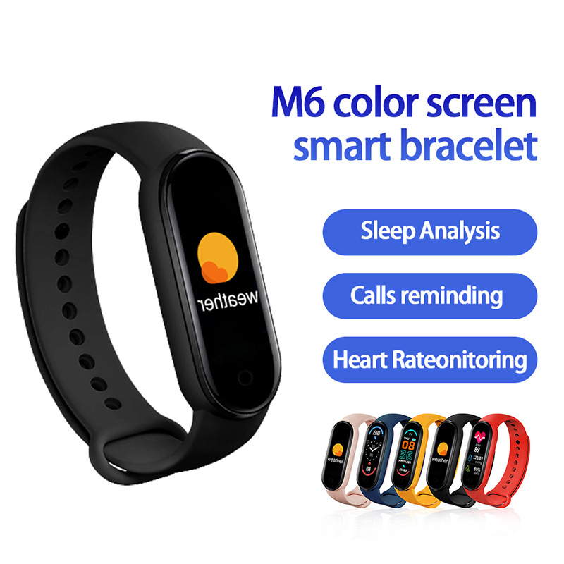 [COD] M6 Smart Bracelet Watch Fitness Tracker Heart Rate Blood Pressure Monitor Color Screen Smart Bracelet For Mobile Phone TTS