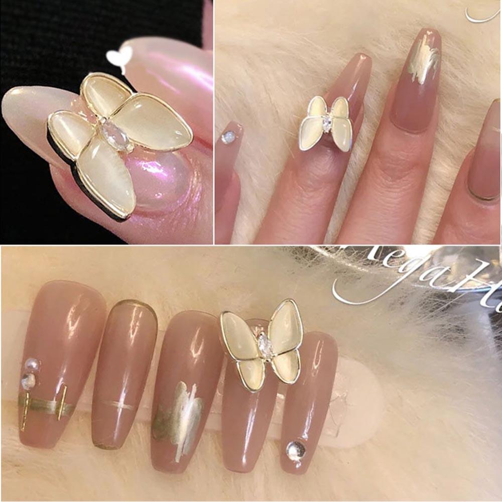 Phụ Kiện Trang Trí Móng Hình Bướm 3D Lấp Lánh