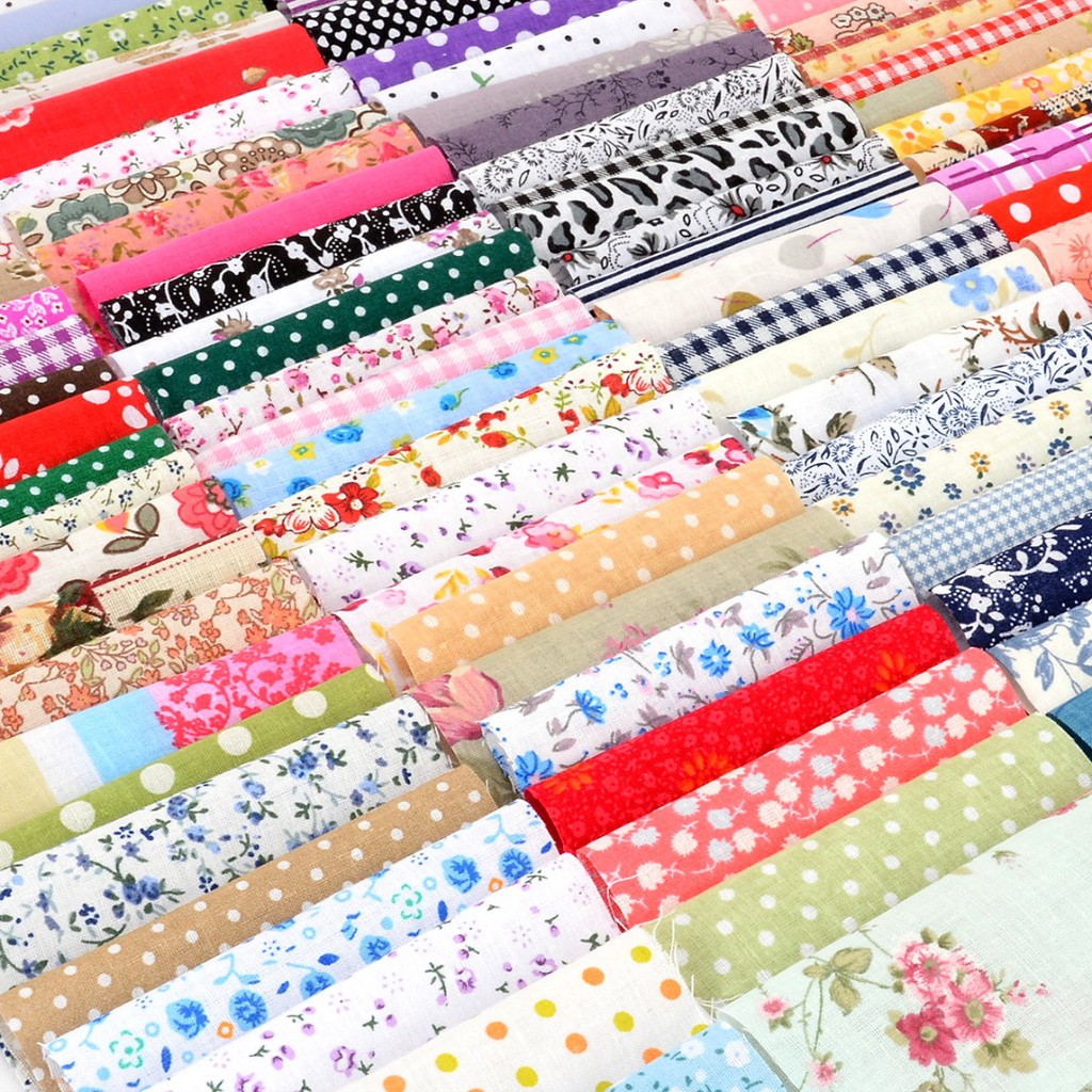 7 tấm vải cotton 25x25cm họa tiết đa dạng chuyên dụng cho may vá
