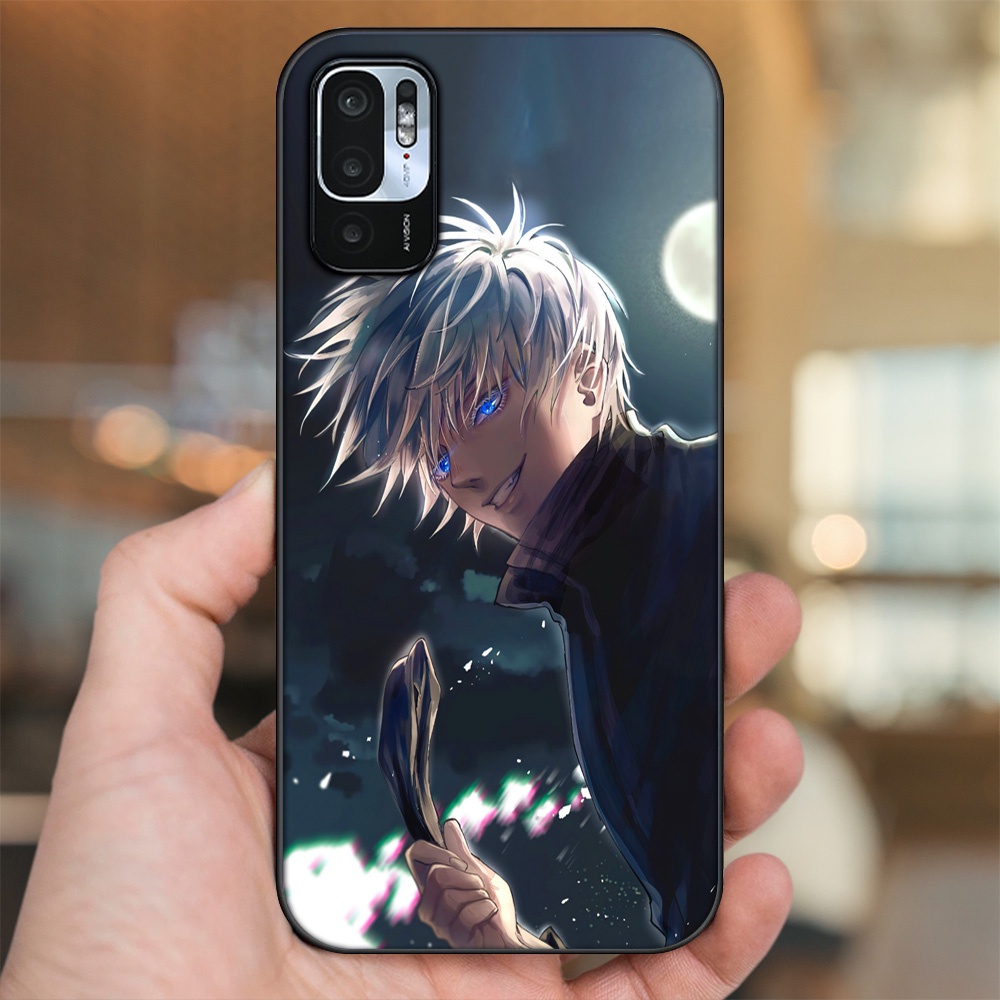 Ốp lưng Xiaomi Redmi Note 10 5G viền đen in hình Satoru Jujutsu Kaisen